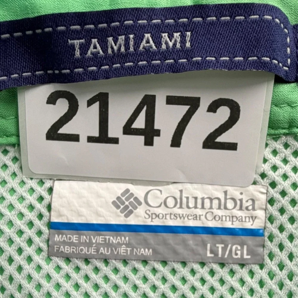 Columbia Shirt Men Large Tall Green PFG Tamiami II Omni Shade Short Sleeve Vent